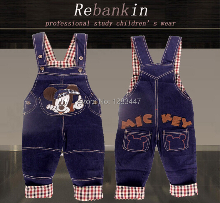 Children Mickey Minnie Mouse Cartoon Denim overallsin Overalls from