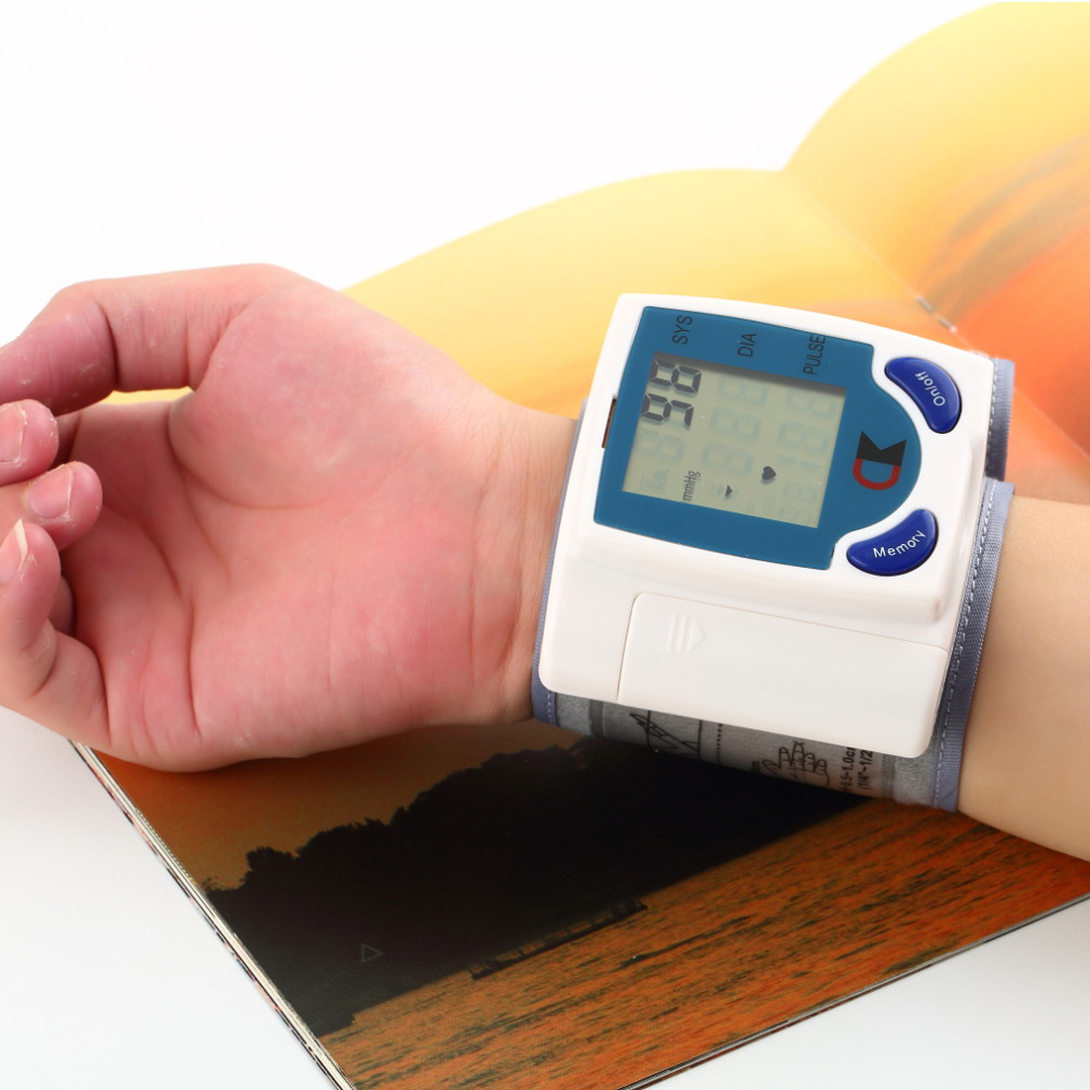 Hot 1 pc Digital LCD Wrist Cuff Arm Blood Pressure health monitors Heart Beat Rate Pulse