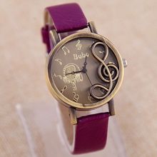 New Wristwatch 2015 Fashion Style Musical Note Carving Casual Watch Women Ladies Watch relojes relogio Hote Sale