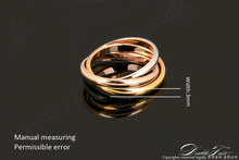 Hot sale Classic Party Finger Ring 3 Rounds 18K Platinum Yellow Gold Plated Fashion Brand Jewelry