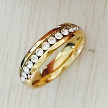 Famous Brand classic 6mm 18K gold Plated CZ diamond rings Wedding Band lovers Ring for Women and Men