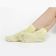 Soft Women Girls Cotton Warm Pure Color Anti slip Five Toe Exercise Socks