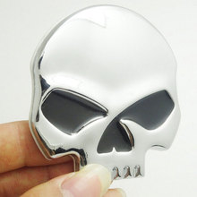 New 3D Skull Alloy Metal Skeleton Crossbones Car Motorcycle Sticker Label Skull Emblem Badge Car styling in Car Stickers