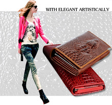 women wallets Alligators Genius Leather Cowhide Fashion 2015 New Brand Long Design 3D Pattern Ladies Clutch