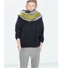 za Winter 2016 Tartan Scarf fashion Plaid Scarf Women Blanket Oversized Wrap Shawl Cozy Checked Yellow