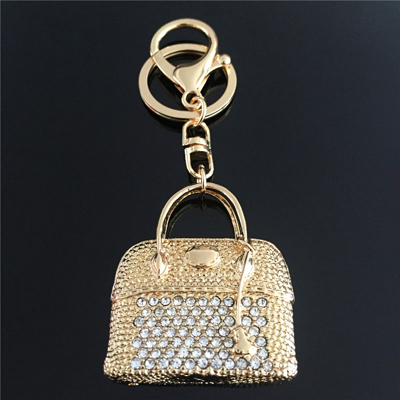 Handbag Purse New design Fashion Rhinestone car Keychain Keyring Metal