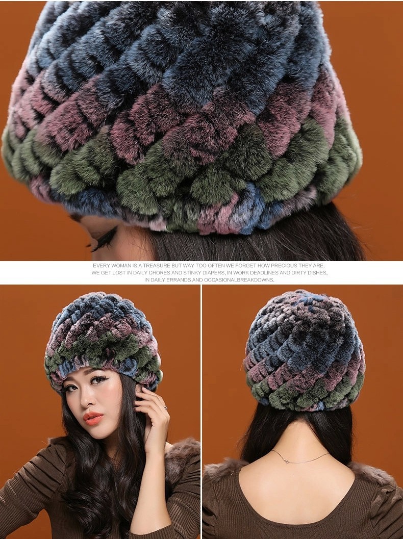 Low Low Low !!! Hot Sales Cheap Real Rex Rabbit Fur Hats High Quality Knitted Rex Rabbit Fur Beanies Women Skullies DL6182 (55)
