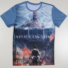 Summer Cheap T shirts New Short Sleeve Man T Shirts Skull Terror Stimulation Attack On Titan