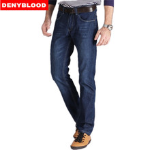 Plus Size 28-40 42 44 46 Darked Wash Jeans Mens Blue Black Cotton Denim Straight Fit Classic Casual Pants Male Trousers 507