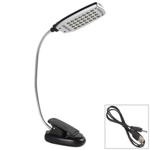 Flexible USB Battery Power Clip on LED Table Desk Lamp 28 LED Bedside Book Reading Lamp