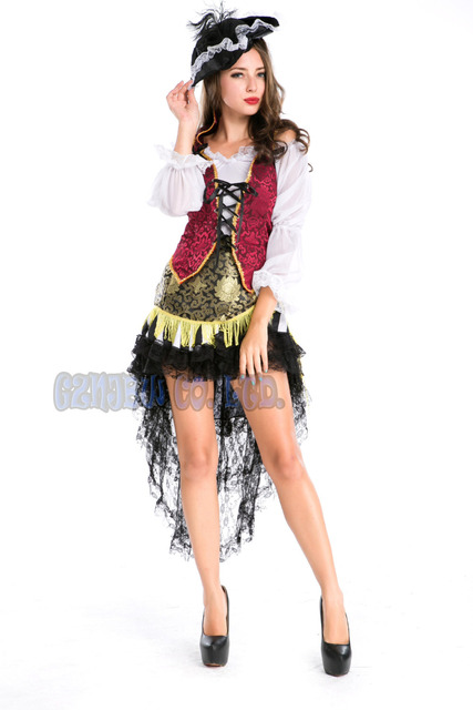 adult women Viking Pirate Queen witch Fancy Dress queen of Halloween for womens Cosplay Costume party Outfit