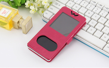5 Colors New Flip Double View Window Leather Cover Case For Smartphone MPIE M10 4 5inch