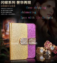 Luxury Flip Leather Case for LG Optimus L4 II E440 bling Buttons Cover Protective Sleeve Mobile