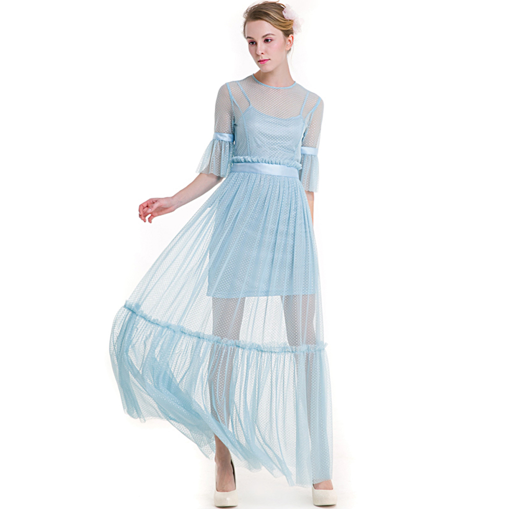 Light Blue Long Dress Promotion-Shop for Promotional Light Blue ...
