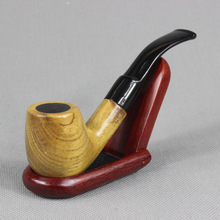 Handmade Green Ebony Wood Bent Type Smoking Pipe 9mm Filter Green Tobacco Pipe Wooden Pipe Send Pipe Set YD1346 Man’s gift