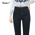 NEW Fashion S 6XL High Waist jeans High Elastic plus size Women Jeans woman femme washed