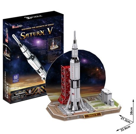 Candice guo! 3D puzzle toy CubicFun paper model P653H discover the secrets of space Saturn V 1pc