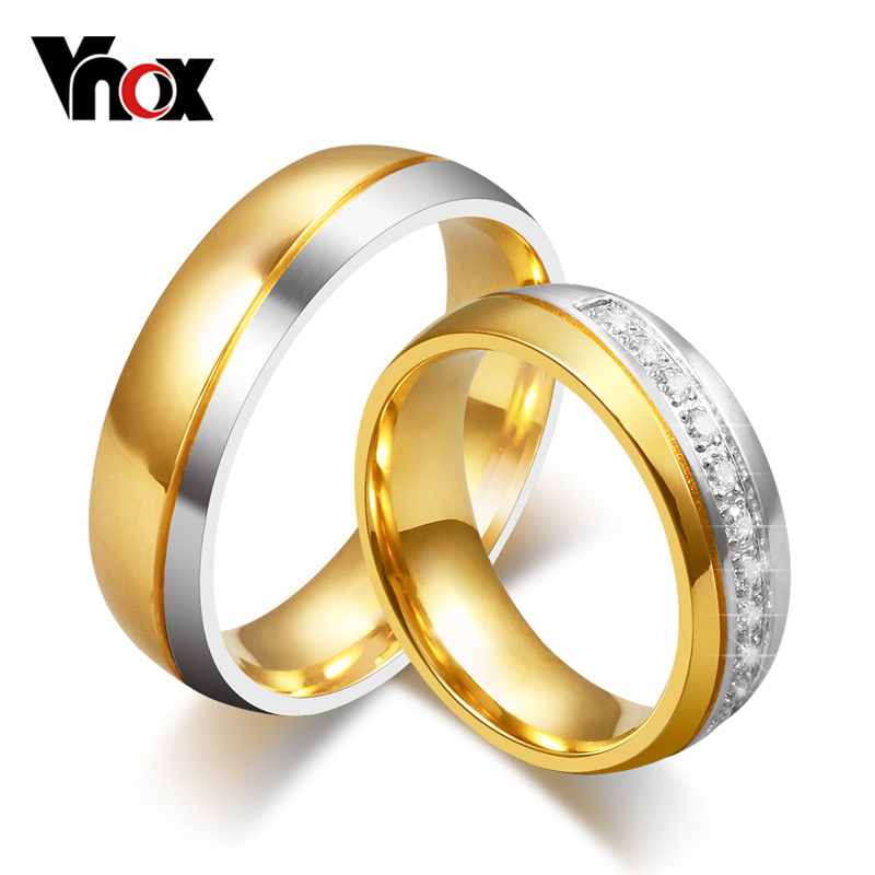 vnox classic wedding bands ring for women men gold color love promise jewelry anillos - Rings For Wedding vnox classic wedding bands ring for women men gold color love promise jewelry anillos - Rings For Wedding