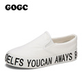 GOGC Women s Shoes with Letter Thick Bottom Platform Flat Canvas Shoes for Women Height Increasing