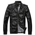 Fashion Excellent Quality Kurtka Motocyklowa Skora Stand Collar Slim Fit Faux Leather Mens Jacket