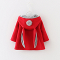 Cute Rabbit Ear Hooded Jackets Girls Coat Spring Autumn Kids Jacket Outerwear Children Clothing Baby Tops