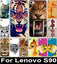 DIY Animal Pattern Lion Tiger Owl Painting Case Cute Colored Drawing Hard Plastic For Lenovo S90