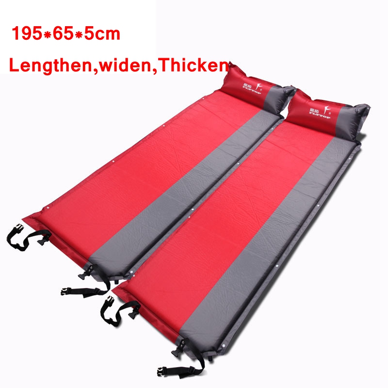 195*65*5cm Lengthen Widen Thicken Self Inflating Mat Outdoor Single Camping Mattress Moisture-Proof Pad Cusion Splicing 5cm
