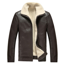 2015 explosion Newest Fashion Warm Winter Genuine Leather men Jacket lapel sheep zipper coat lamb Fur special offer