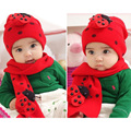 SCYL Cute Baby Winter accessories cotton knitted hat scarf sets baby Boy Girls unisex Ladybug animals