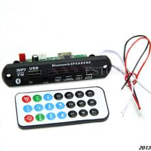 Y17  Free Shipping Bluetooth MP3 WMA Decoder Board 12V Wireless Audio Module USB TF Radio for Car