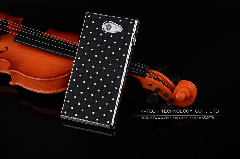 Shining Rhinestone Diamond Rubberized Matte Cover With Silver Chromed Skin Case For SONY XPERIA M2 Aqua S50h Mobile Phone Bags Shining Rhinestone Diamond Rubberized Matte Cover With Silver Chromed Skin Case For SONY XPERIA M2 Aqua S50h Mobile Phone Bags