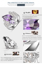 Hot Sale Graceful Violet Engagement Rings Wedding Rings With Platinum Plated Crystals Fashion Jewelry Ri HQ0151