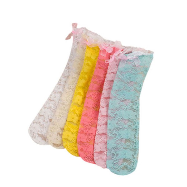 Fashion Fashion Baby Kids Girls Solid Lace Long Socks Knee 2 7Y