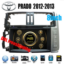 DHL 8″ Screen Indash Car DVD Player Multimedia System GPS Stereo BT IPOD WIFI DVBT TV 3G For TOYOTA Prado 2012 2013 silver gray