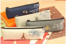 2201 Vintage pencil case Zipper Pencil Bags Hot Sale writing case