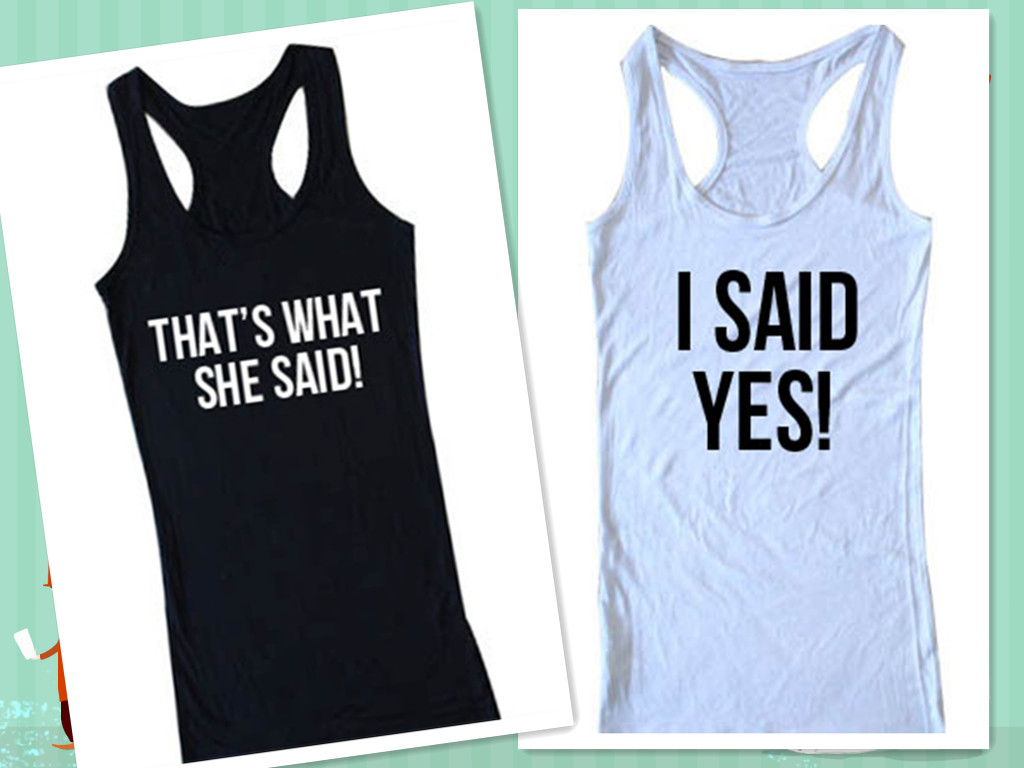 Just Tanks Design your own bride tanks for your bachelorette party or other fun wedding event. Choose from a huge selection of tanktops for women & girls. Then head into our fun & easy-to-use online design lab to customize them exactly how you'd like.