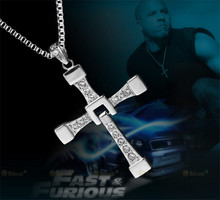 New Fast and Furious 7 Dominic Toretto Cross Pendant Necklace for Men Popular Silver Gold Plated