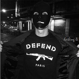 2015 New spring auturn men GIV DEFEND PARIS AK47 hoody printed pullover Long Sleeve Hiphop 3D