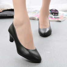 Heels 5CM Slip on Round Toe Women Pumps Work Office Dress Shoes Sexy Ladies Single Shoes