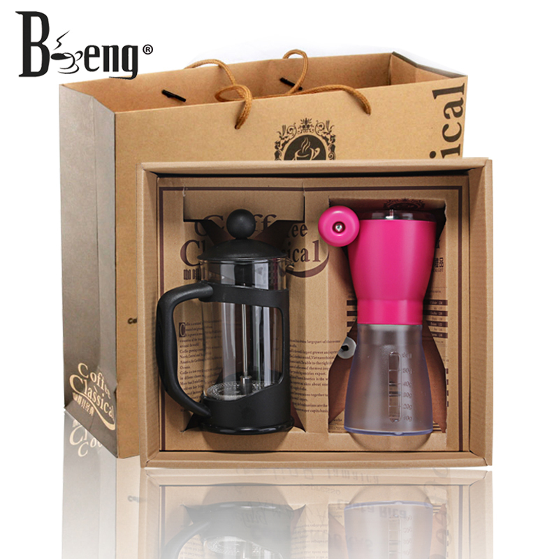 T222 beng Coffee Gift French Press pot grinder gift packages Creative birthday gift holiday gift Couples