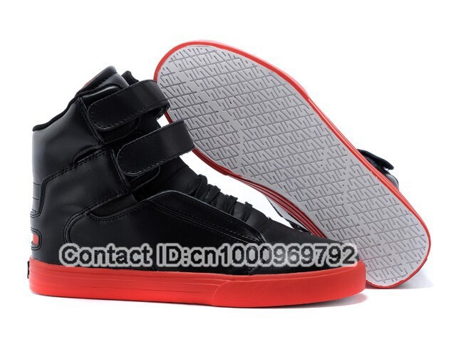 Wholesale 2015 Justin Bieber T&K Original Terry Kennedy Black Red Full Grain Leather Society High Top Skateboarding Shoes