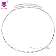 European Female Fashion 1-5 Rows rhinestone chain belt women Silver Plated Waist Wedding Belt Sexy Ladies Accessories BL495(1-5)