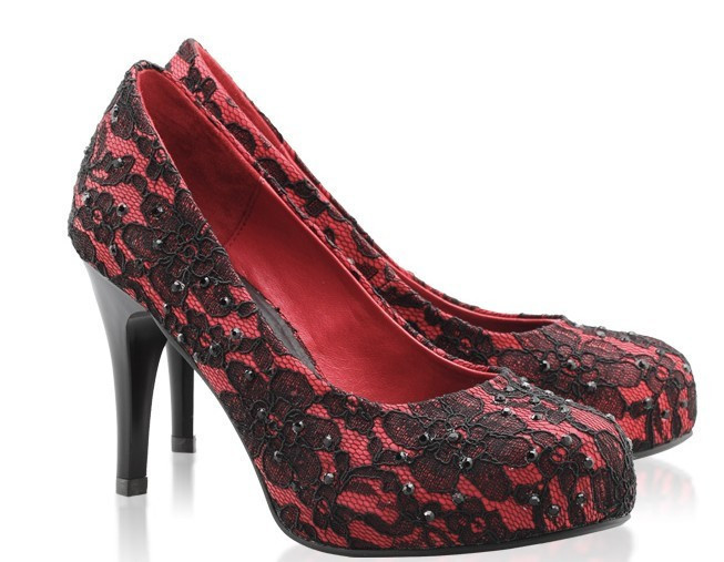 red and black prom shoes