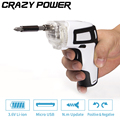 CRAZY POWER 3 6V USB Charge Adjustable Hand Electric Cordless Screwdriver For Battery Power Tools 26