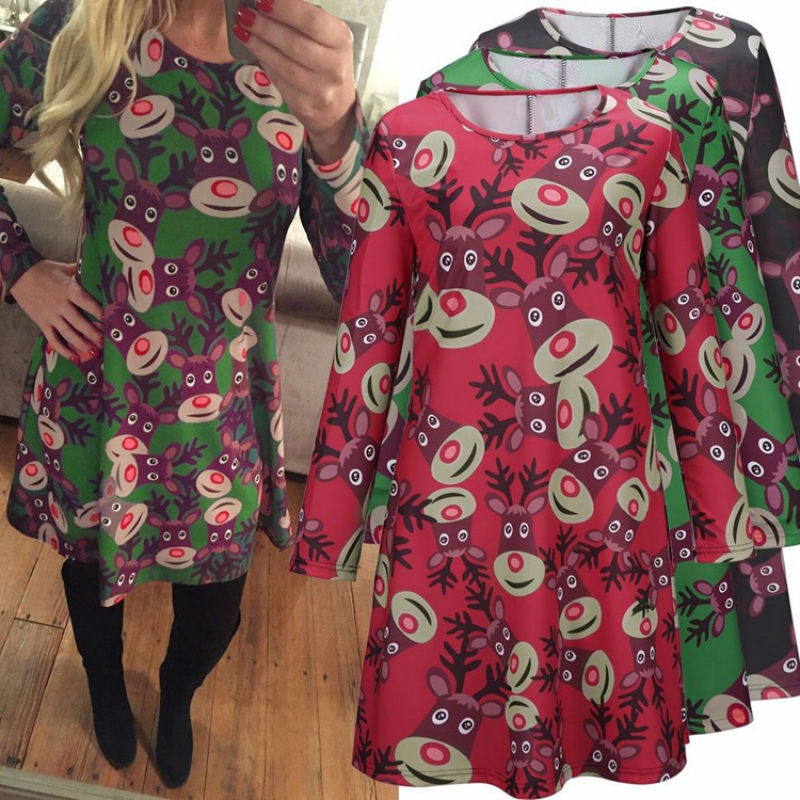 new sexy women long sleeve casual dress christmas snowman new sexy women long sleeve casual dress christmas snowman
