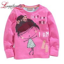 2016 New Spring Autumn Unisex T-shirt Clothes Long Sleeve Character O-neck Pullover Boys Girls Top T-shirt 2-7 years old Kids