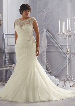 Отличительный дизайн Большой размер свадебные платья русалка свадебное платье совок кристалл бисера вышивка органзы свадебное платье 2015