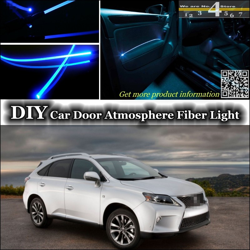 interior Ambient Light Tuning Atmosphere Fiber Optic Band Lights For Lexus RX 270 300 350 400 450h Facelift Inside Door Panel
