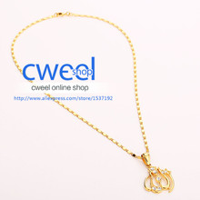 Cweel Fine Allah Jewelry Necklace For Women Pendant Crystal 18K Gold Plated Costume Islamic Charms Wedding