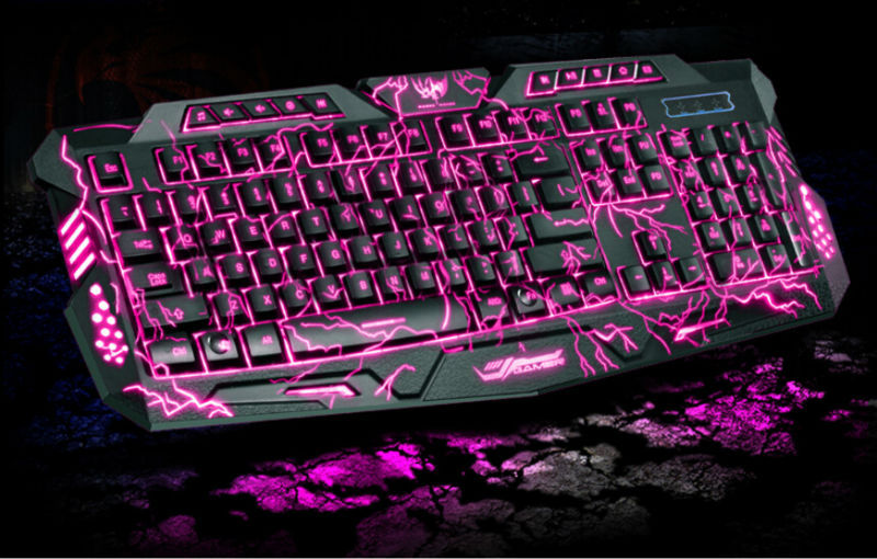 Red/purple/blue Backlights Mechanical Sense Gaming Keyboard PC